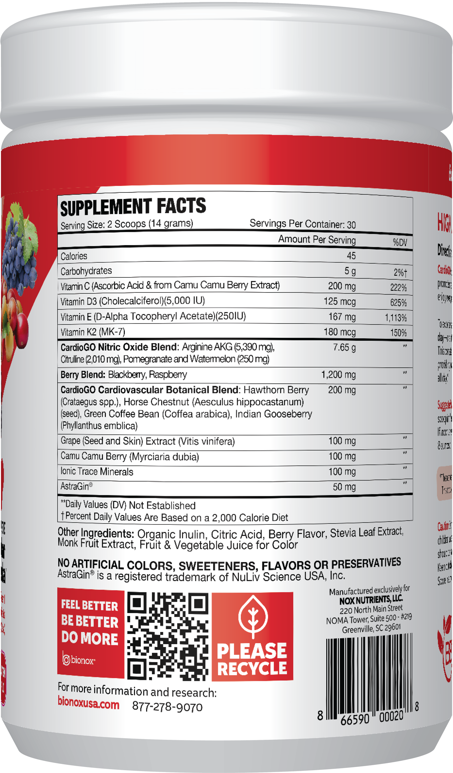 CardioGO - 60 Scoop - Berry