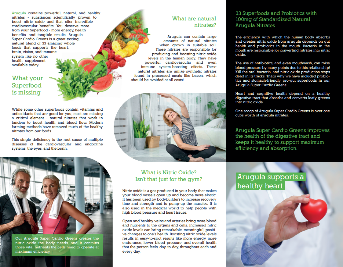 Arugula Super Cardio Greens Brochures - 10 Pack