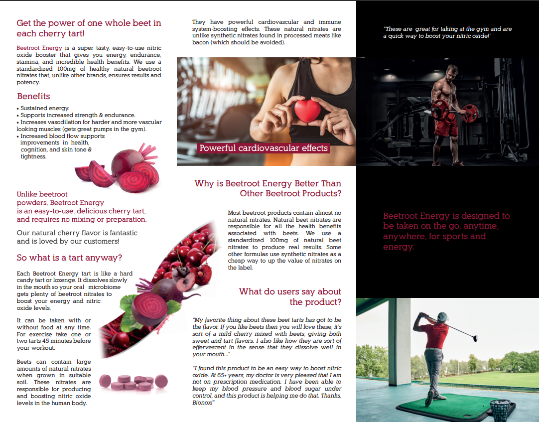 Beetroot Energy - Cherry Tart Brochures - 10 pack