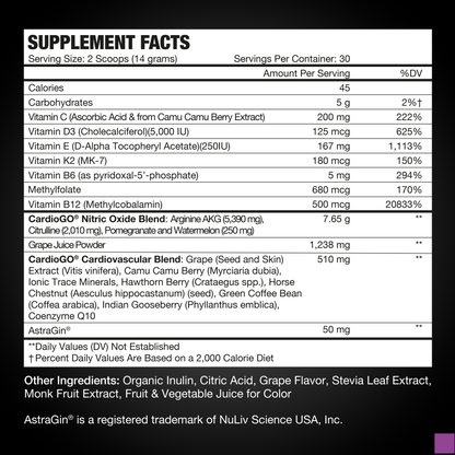 CardioGO - 60 Scoop - Grape